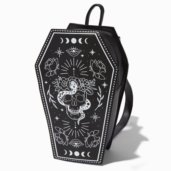 COPY - Claire's, Coffin Shaped Celestilal Black Backpack-NWT - Picture 1 of 3